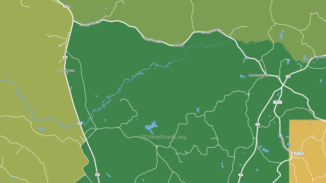 Ingram, AL Map of Drug-Related Crime Rates