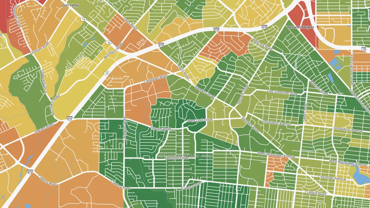 Ingram Hills, San Antonio, TX Map of Drug-Related Crime Rates