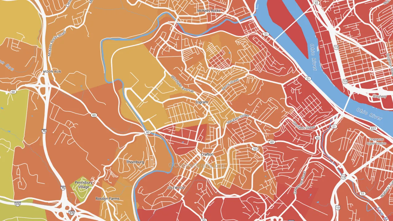 Ingram, PA Map of Drug-Related Crime Rates