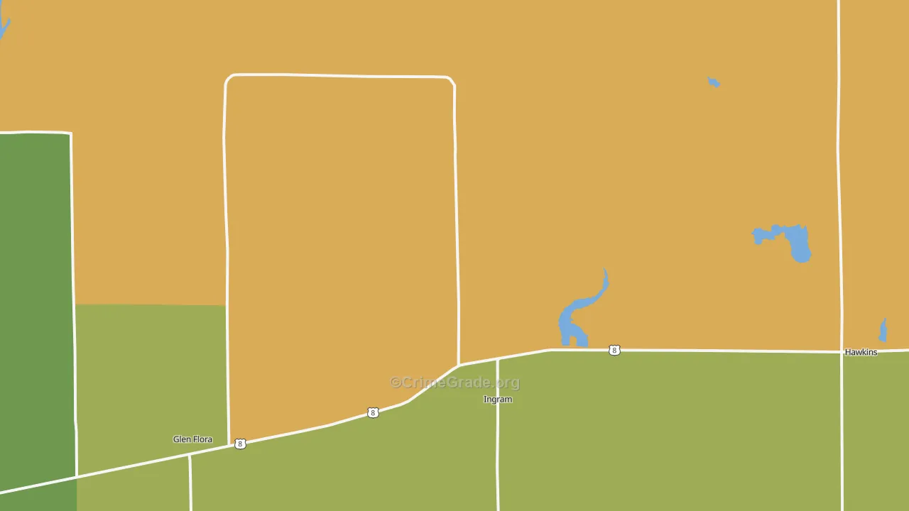 Ingram, WI Map of Drug-Related Crime Rates