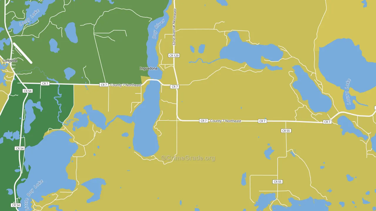 Inguadona, MN Map of Drug-Related Crime Rates