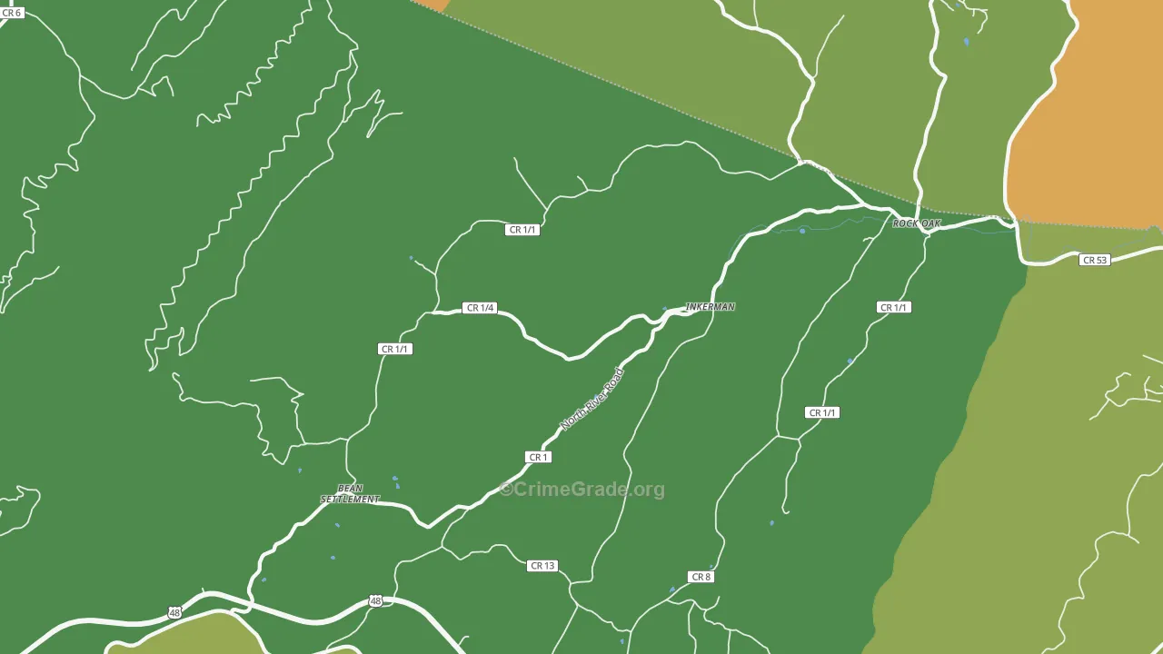 Inkerman, WV Map of Drug-Related Crime Rates