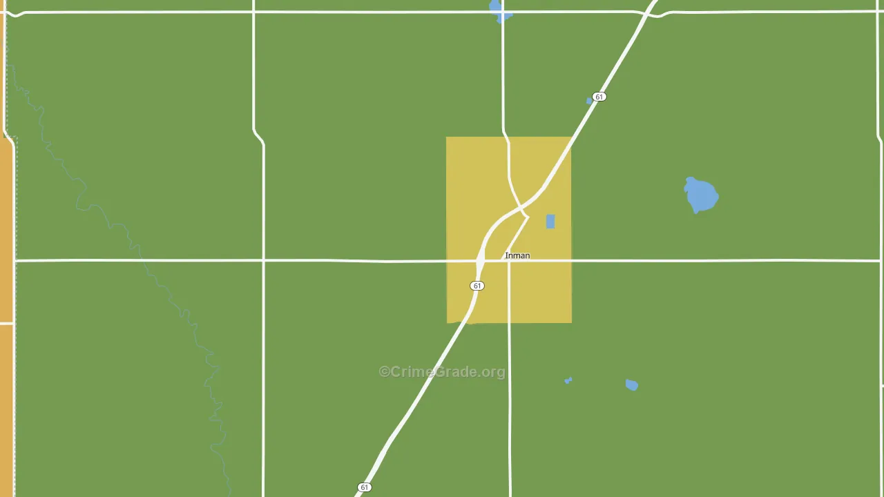 Inman, KS Map of Drug-Related Crime Rates