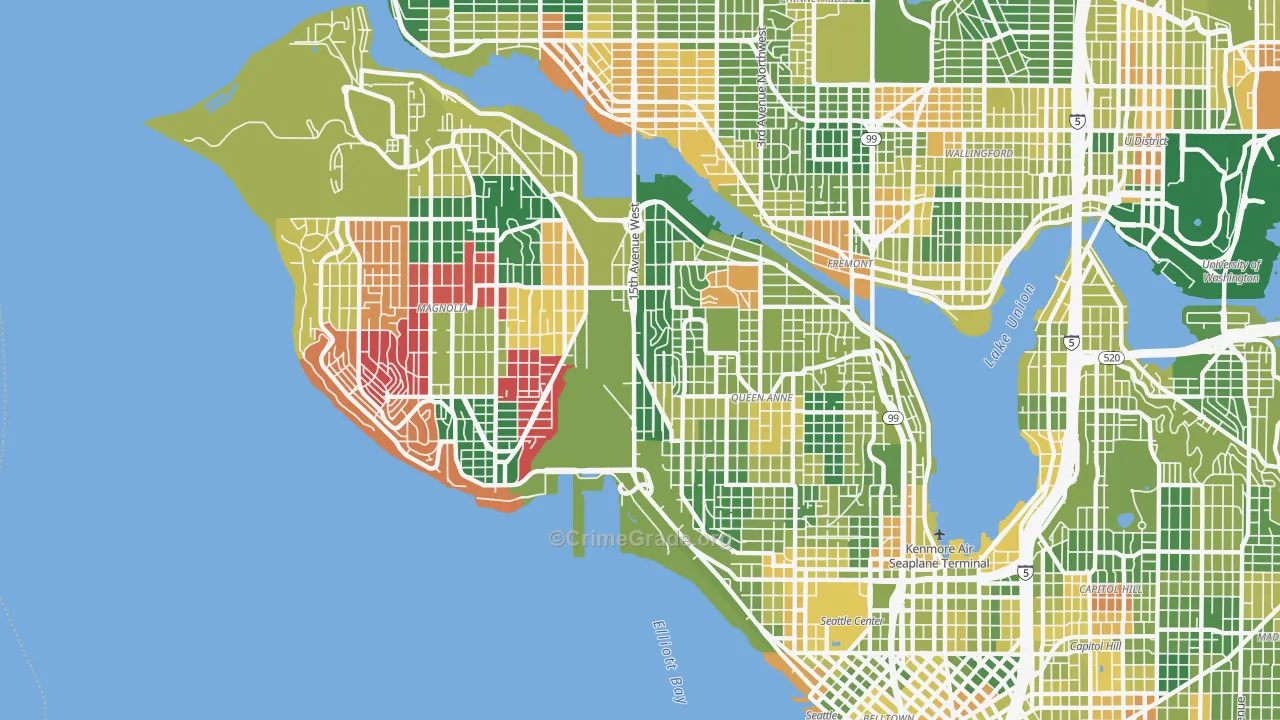 Interbay, Seattle, WA Map of Drug-Related Crime Rates