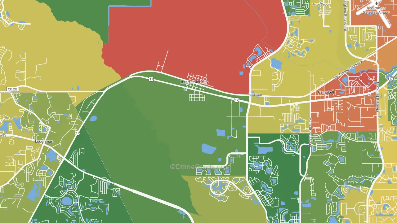Intercession City, FL Map of Drug-Related Crime Rates