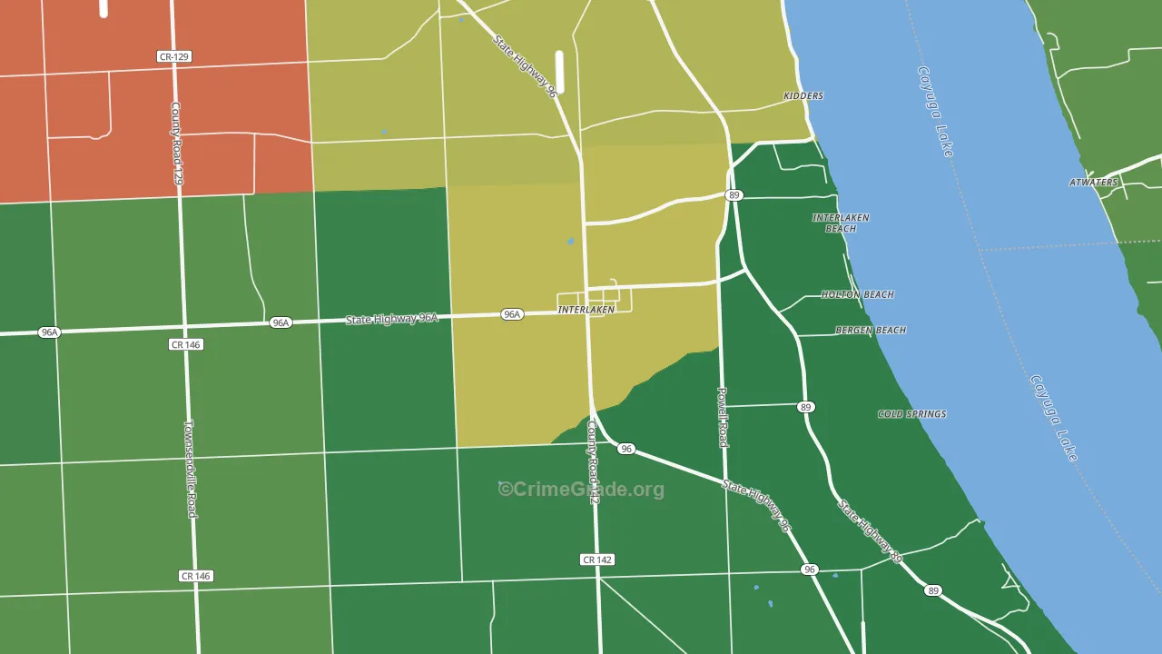 Interlaken, NY Map of Drug-Related Crime Rates