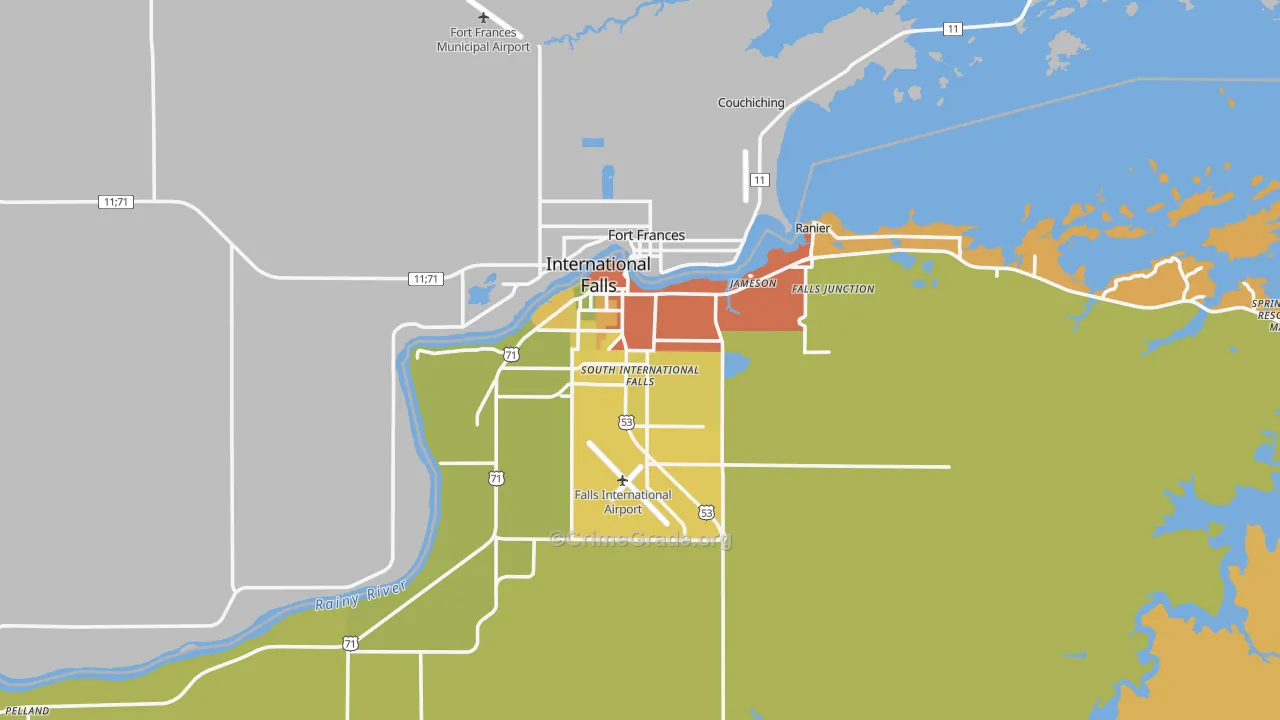 International Falls, MN Map of Drug-Related Crime Rates