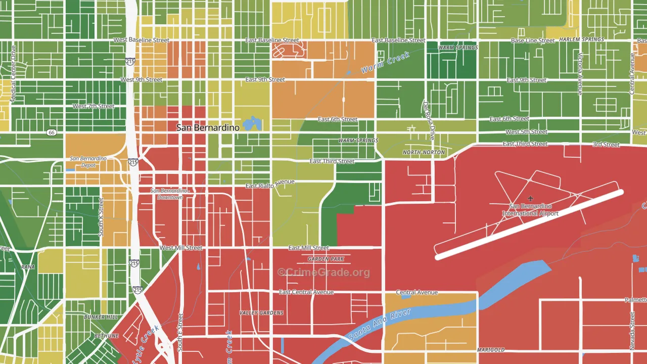 International, San Bernardino, CA Map of Drug-Related Crime Rates