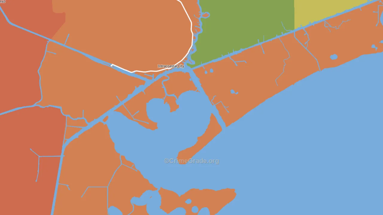 Intracoastal City, LA Map of Drug-Related Crime Rates