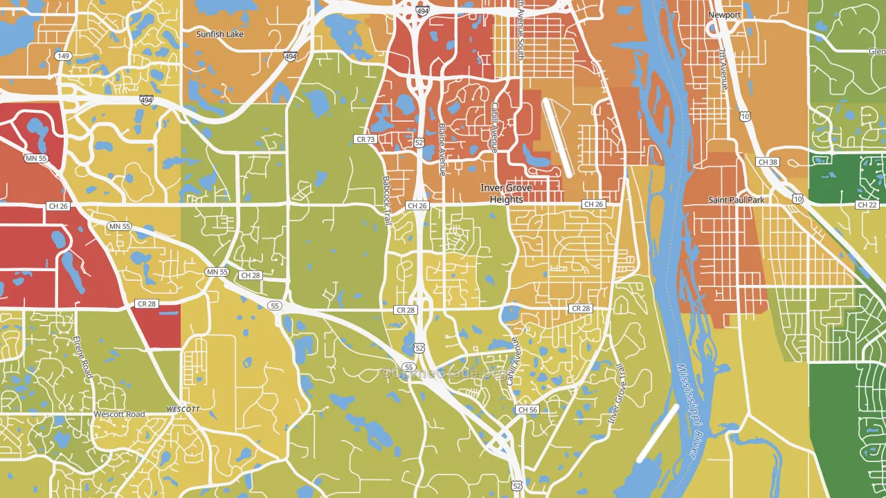 Inver Grove Heights, MN Map of Drug-Related Crime Rates