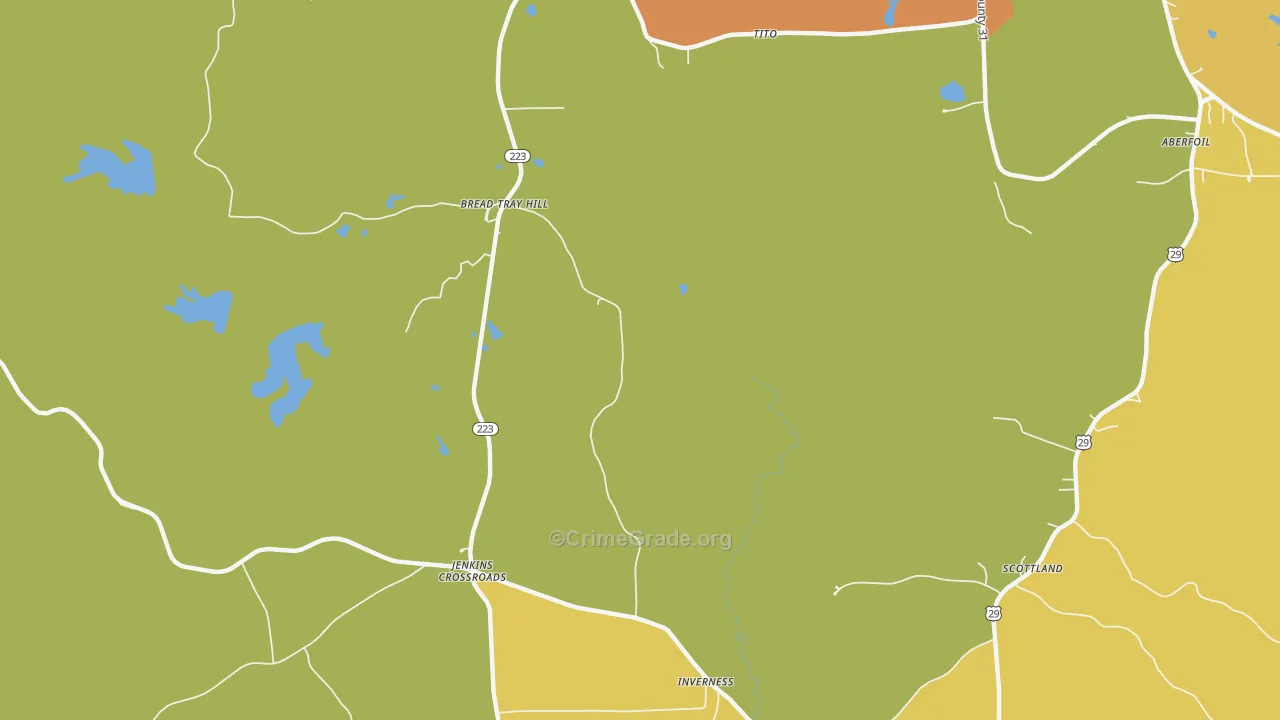Inverness, AL Map of Drug-Related Crime Rates