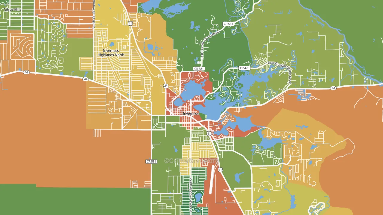 Inverness, FL Map of Drug-Related Crime Rates