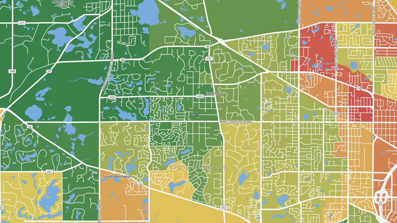 Inverness, IL Map of Drug-Related Crime Rates