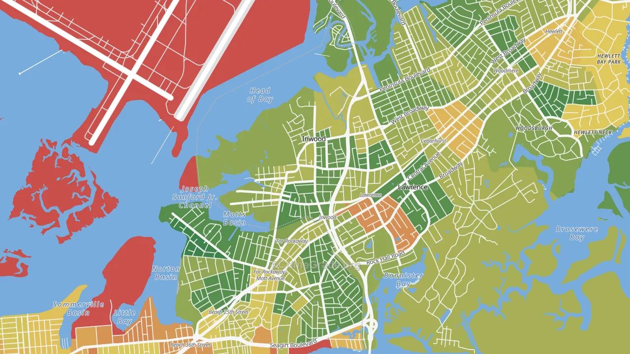Inwood, NY Map of Drug-Related Crime Rates
