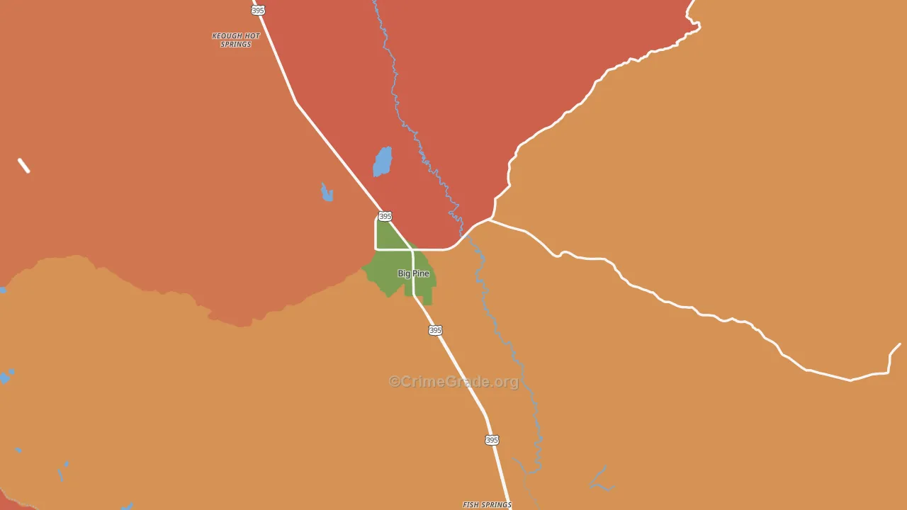 Inyo County, CA Map of Drug-Related Crime Rates