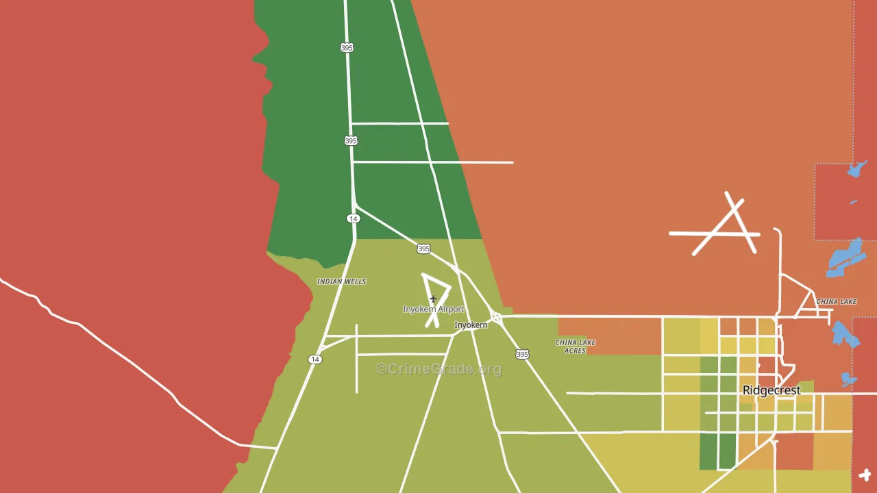 Inyokern, CA Map of Drug-Related Crime Rates