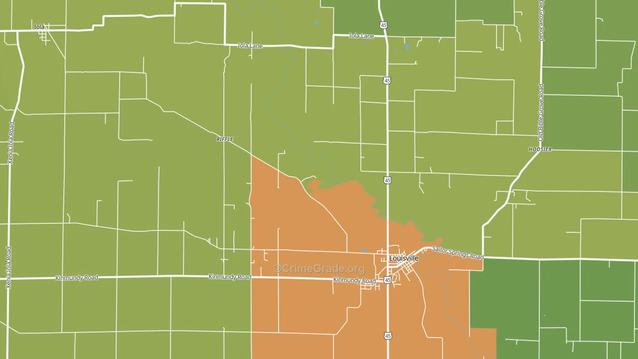 Iola, IL Map of Drug-Related Crime Rates