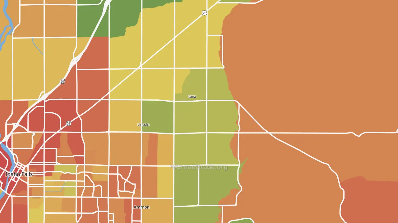 Iona, ID Map of Drug-Related Crime Rates
