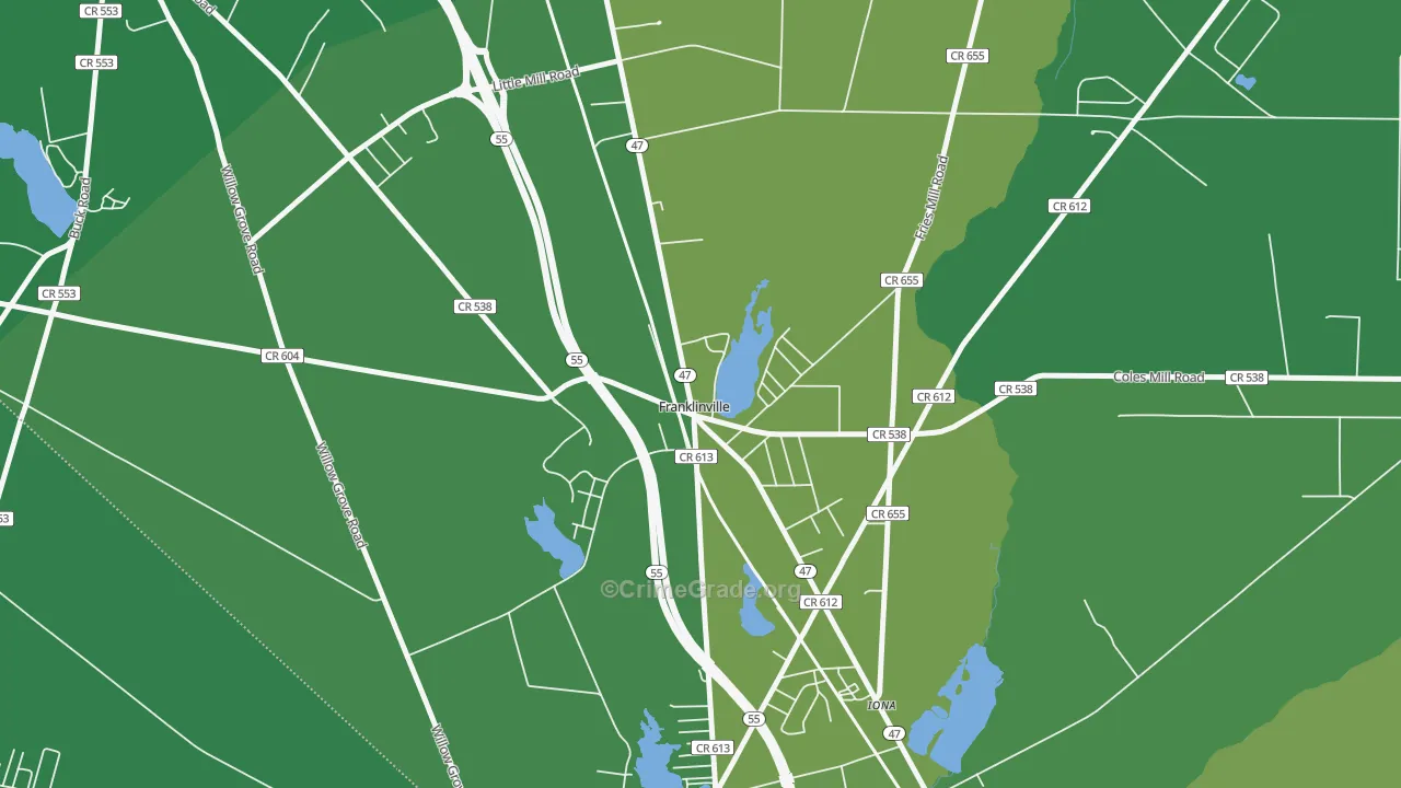 Iona, NJ Map of Drug-Related Crime Rates