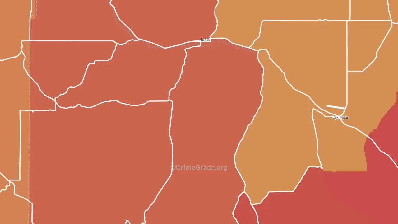 Ione, OR Map of Drug-Related Crime Rates