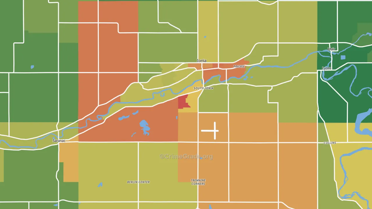 Ionia County, MI Map of Drug-Related Crime Rates