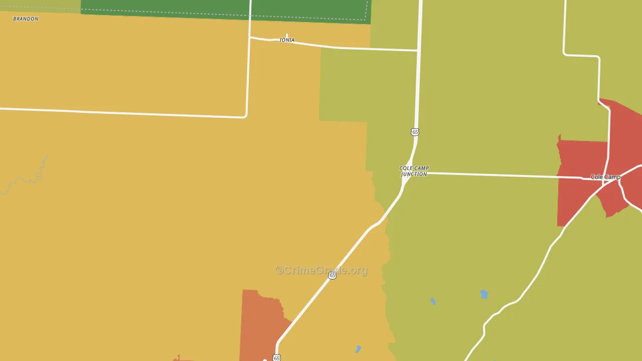 Ionia, MO Map of Drug-Related Crime Rates