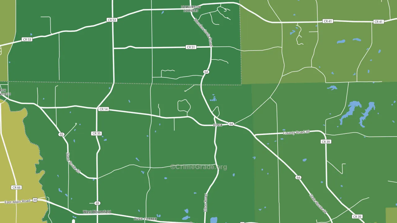Ionia, NY Map of Drug-Related Crime Rates