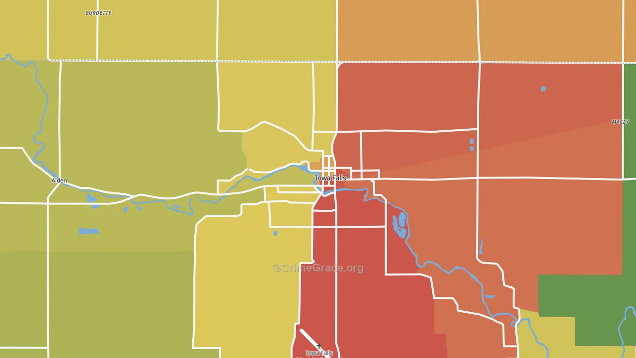 Iowa Falls, IA Map of Drug-Related Crime Rates