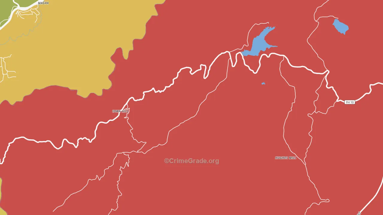 Iowa Hill, CA Map of Drug-Related Crime Rates