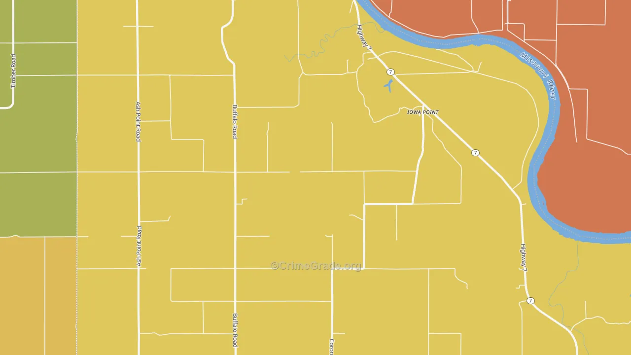 Iowa Point, KS Map of Drug-Related Crime Rates