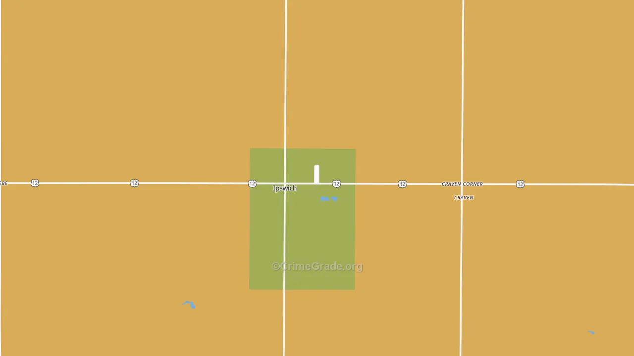 Ipswich, SD Map of Drug-Related Crime Rates