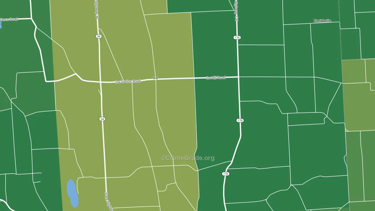 Ira, NY Map of Drug-Related Crime Rates