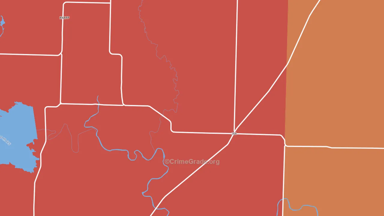 Ira, TX Map of Drug-Related Crime Rates