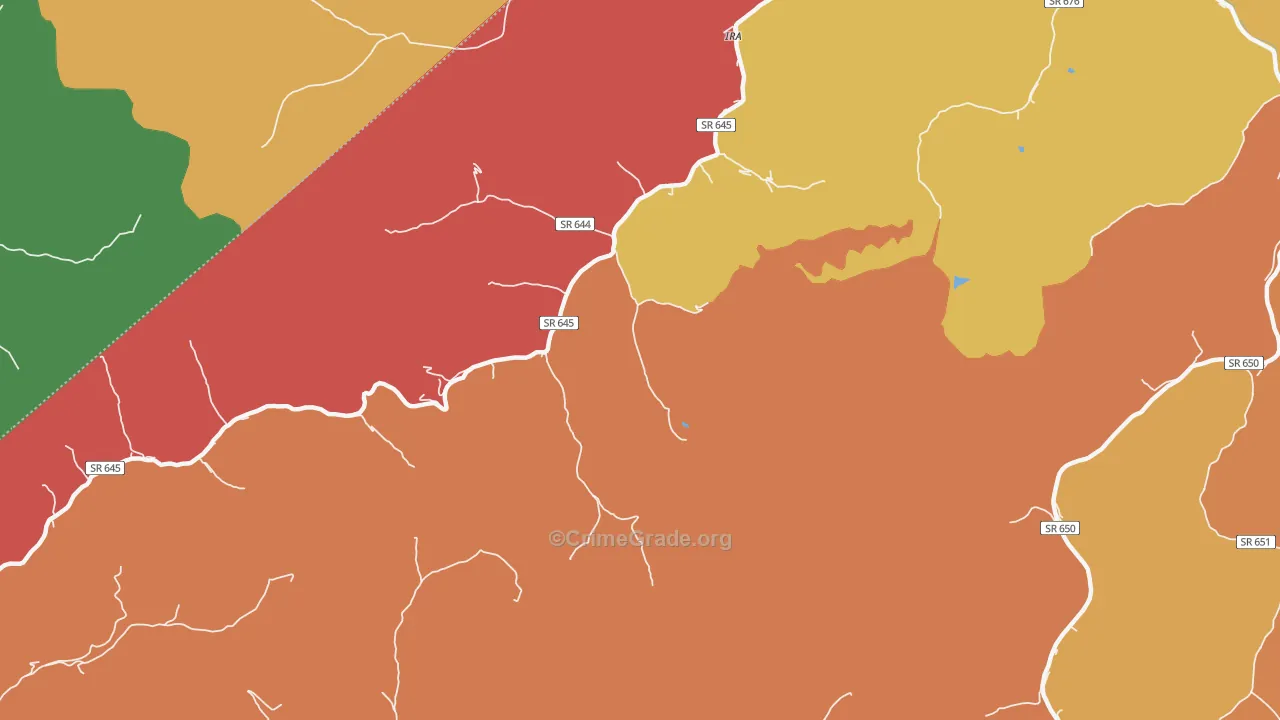 Ira, VA Map of Drug-Related Crime Rates