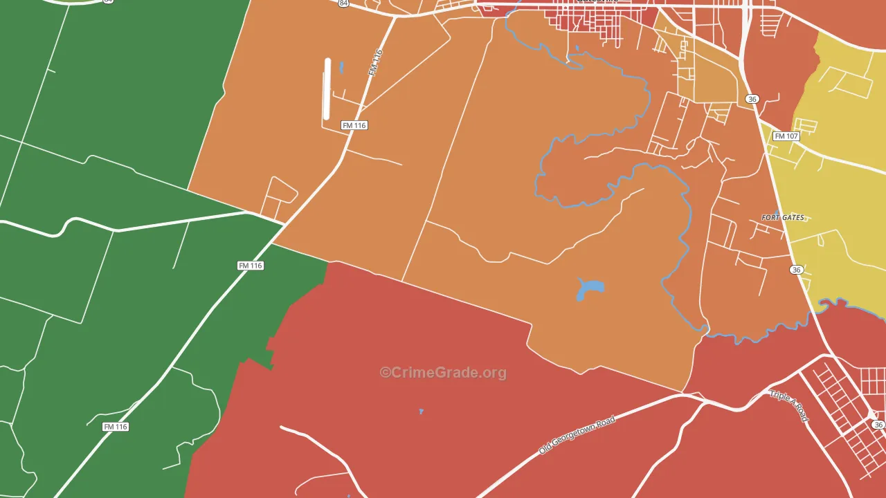 Ireland, TX Map of Drug-Related Crime Rates