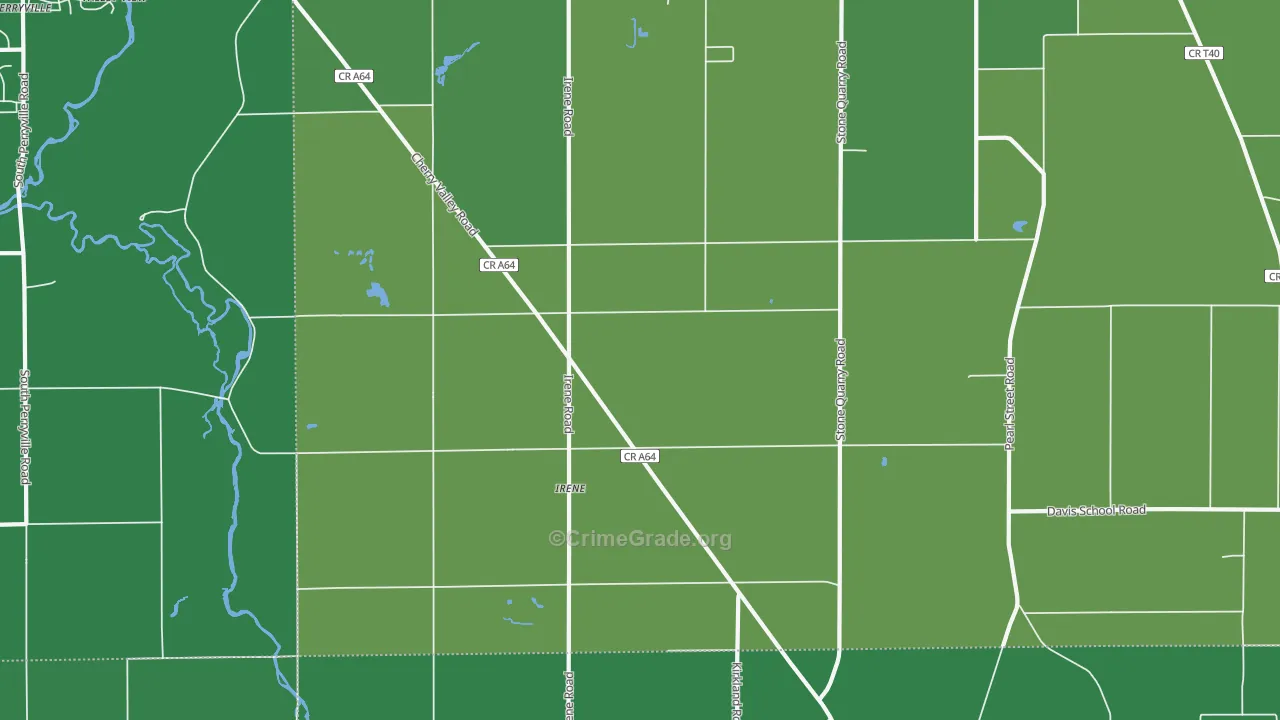 Irene, IL Map of Drug-Related Crime Rates