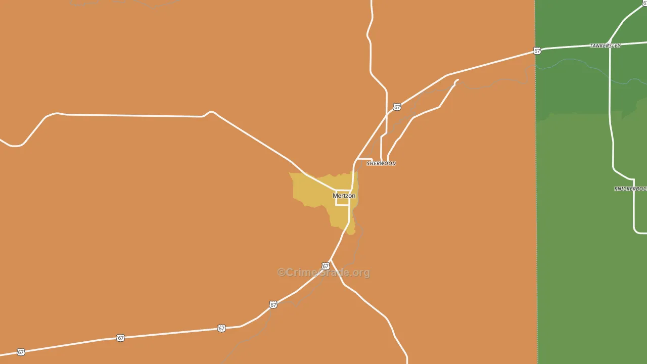 Irion County, TX Map of Drug-Related Crime Rates