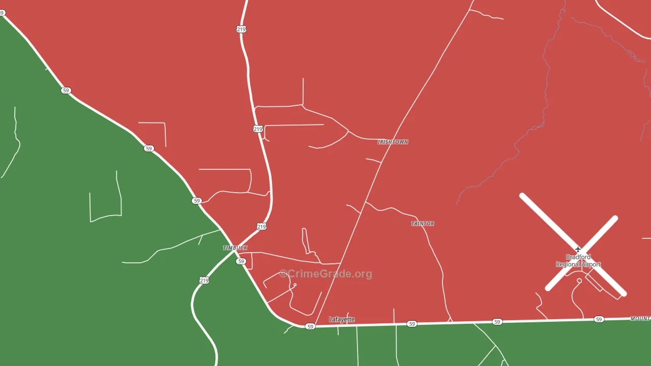 Irishtown, PA Map of Drug-Related Crime Rates