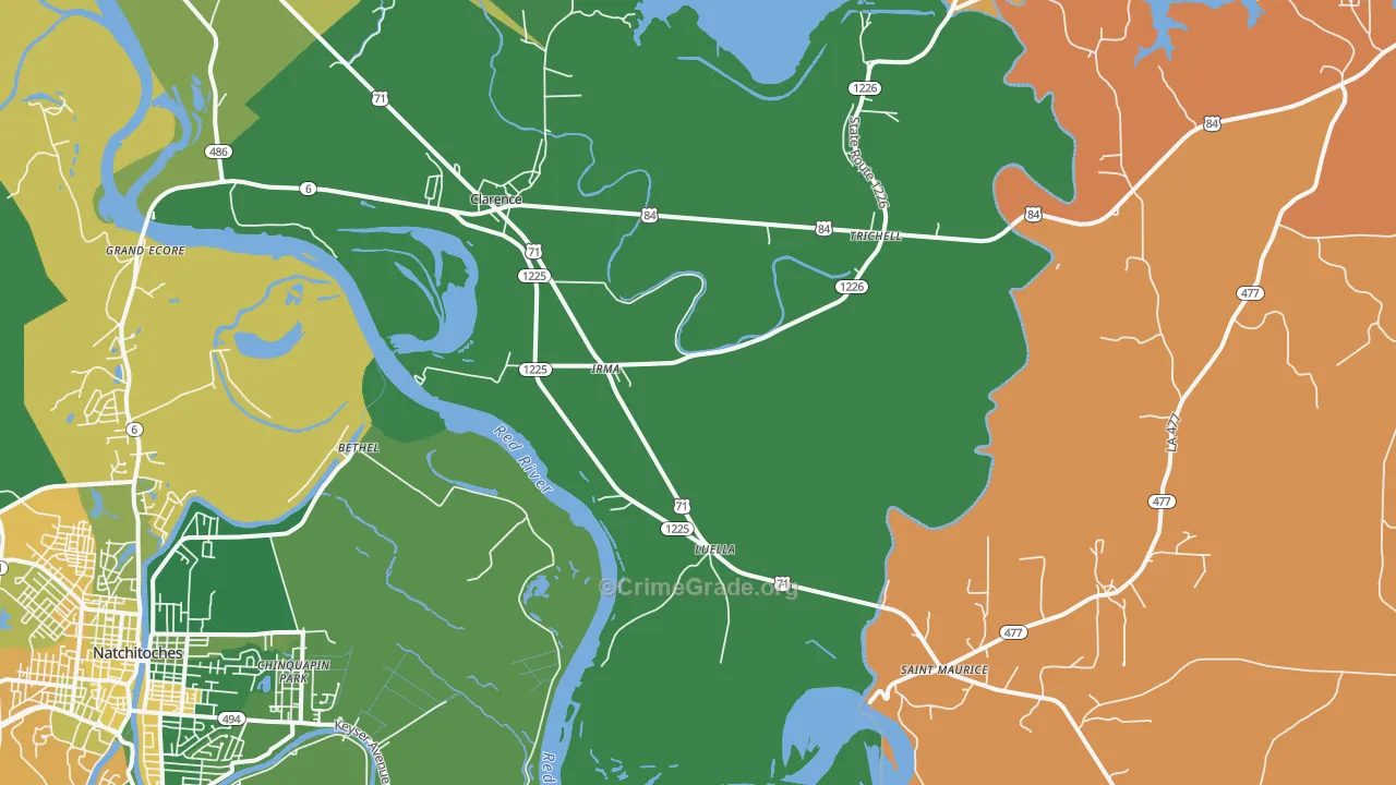 Irma, LA Map of Drug-Related Crime Rates
