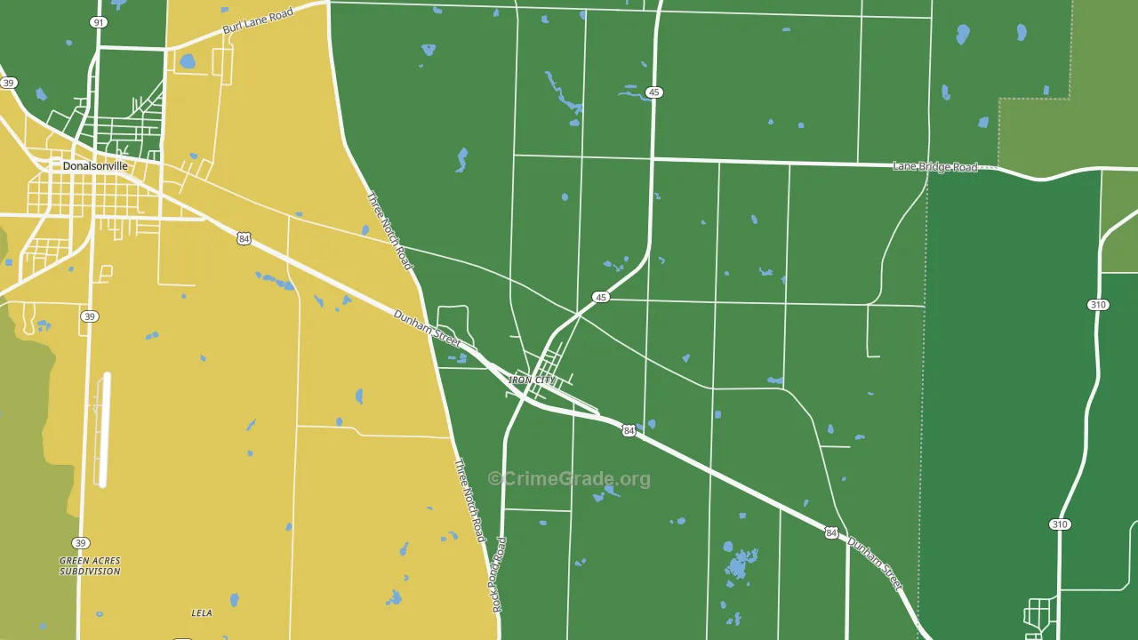 Iron City, GA Map of Drug-Related Crime Rates