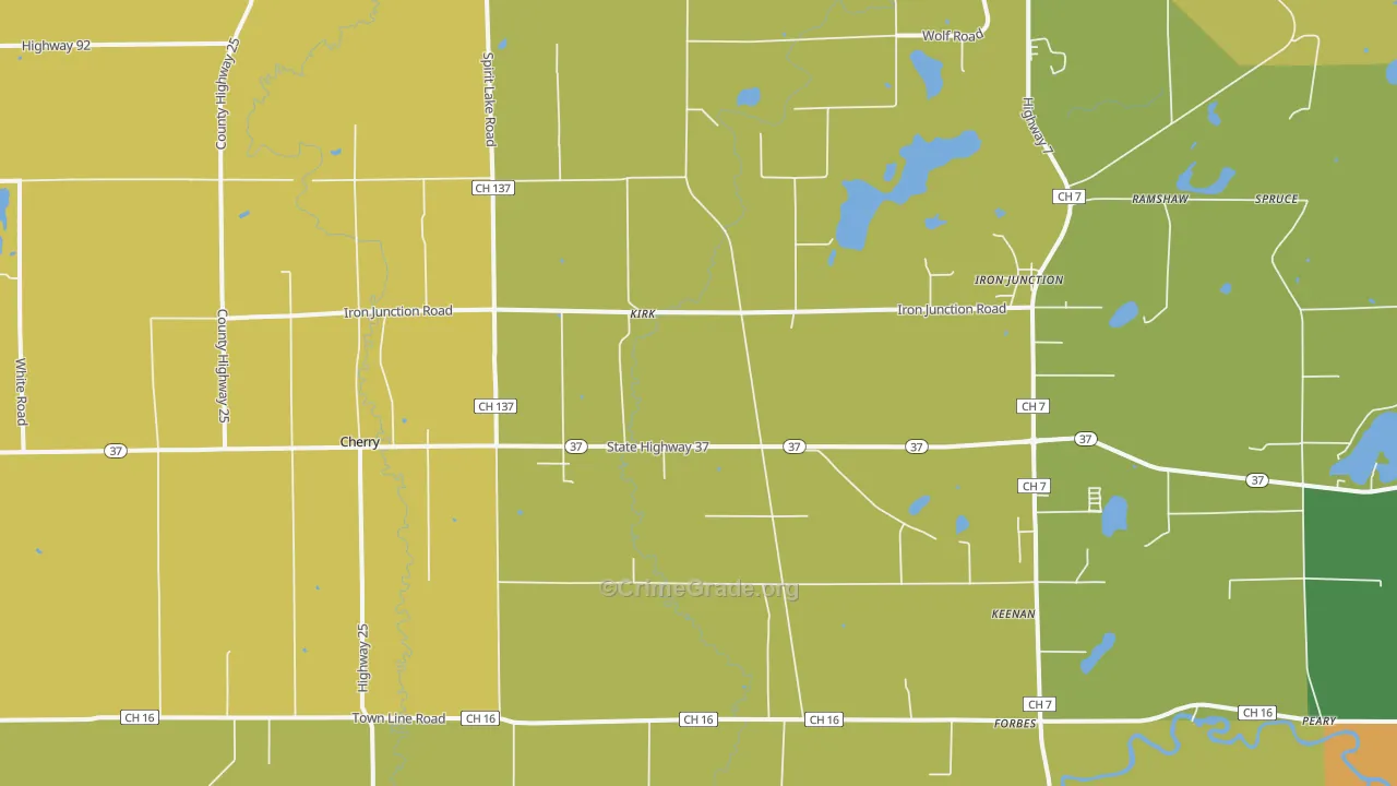 Iron, MN Map of Drug-Related Crime Rates