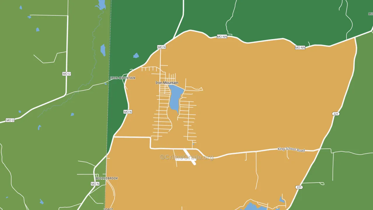 Iron Mountain Lake, MO Map of Drug-Related Crime Rates