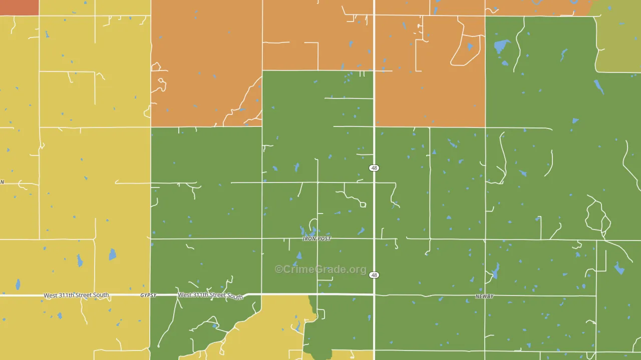 Iron Post, OK Map of Drug-Related Crime Rates