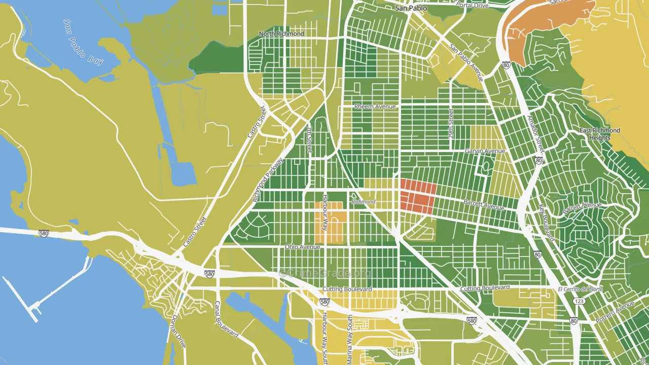 Iron Triangle, Richmond, CA Map of Drug-Related Crime Rates