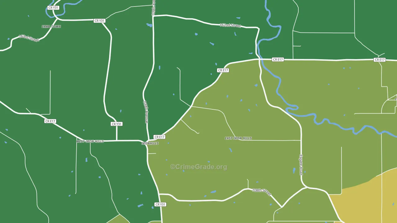 Ironhills, IA Map of Drug-Related Crime Rates