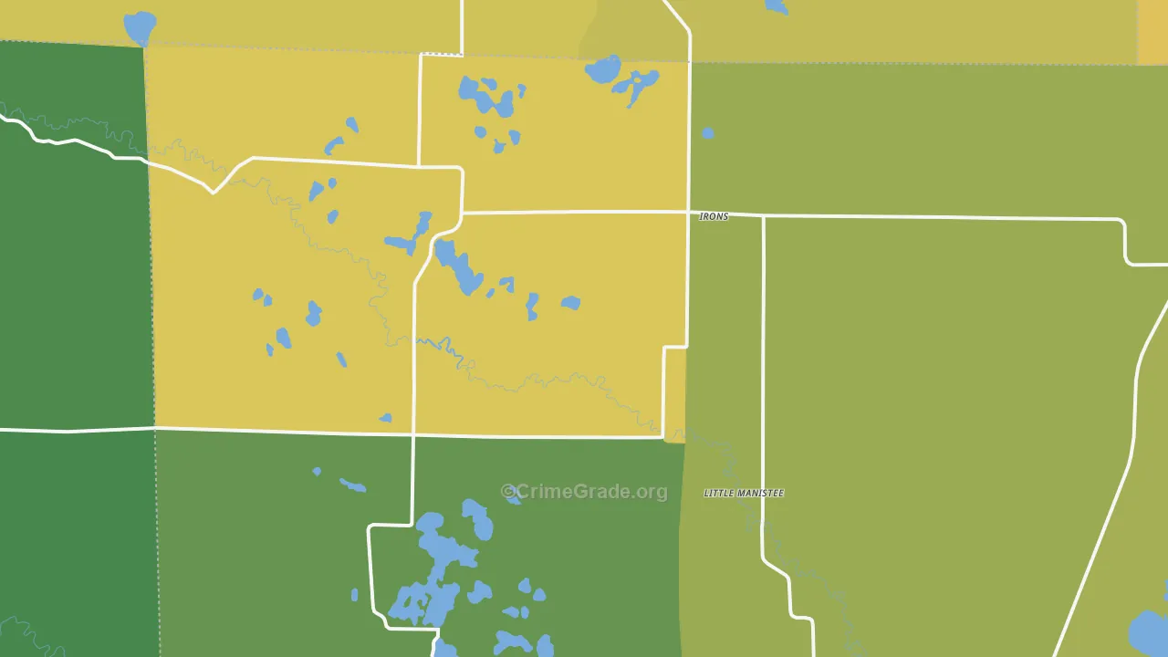 Irons, MI Map of Drug-Related Crime Rates