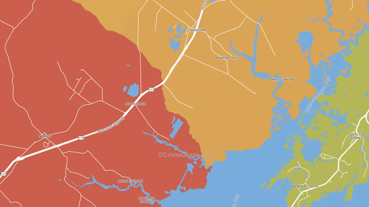Ironshire, MD Map of Drug-Related Crime Rates