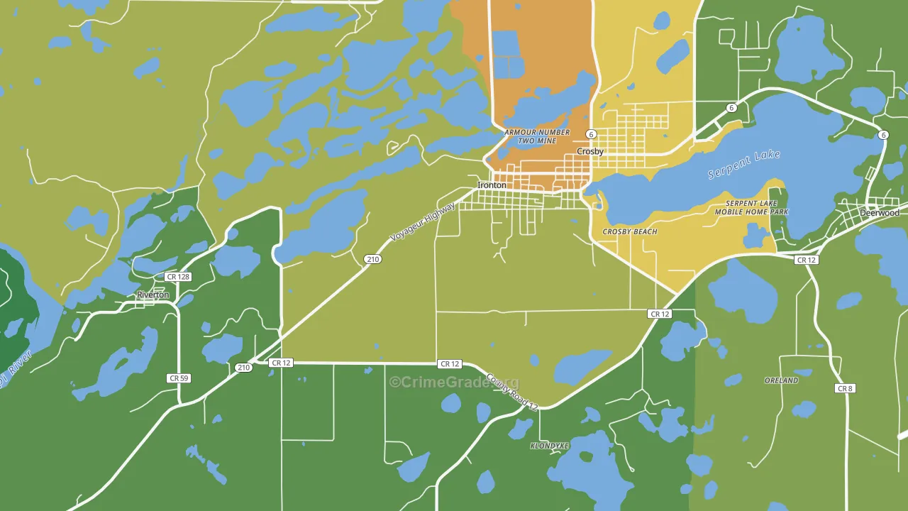 Ironton, MN Map of Drug-Related Crime Rates