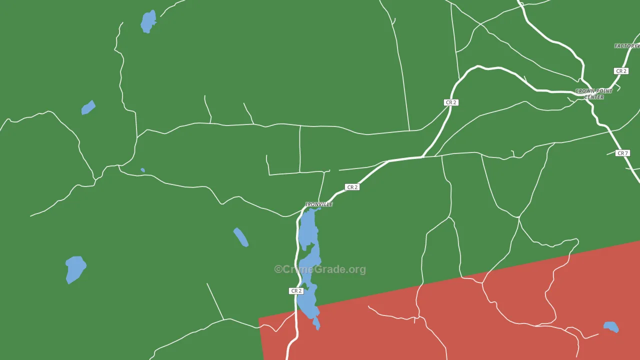 Ironville, NY Map of Drug-Related Crime Rates