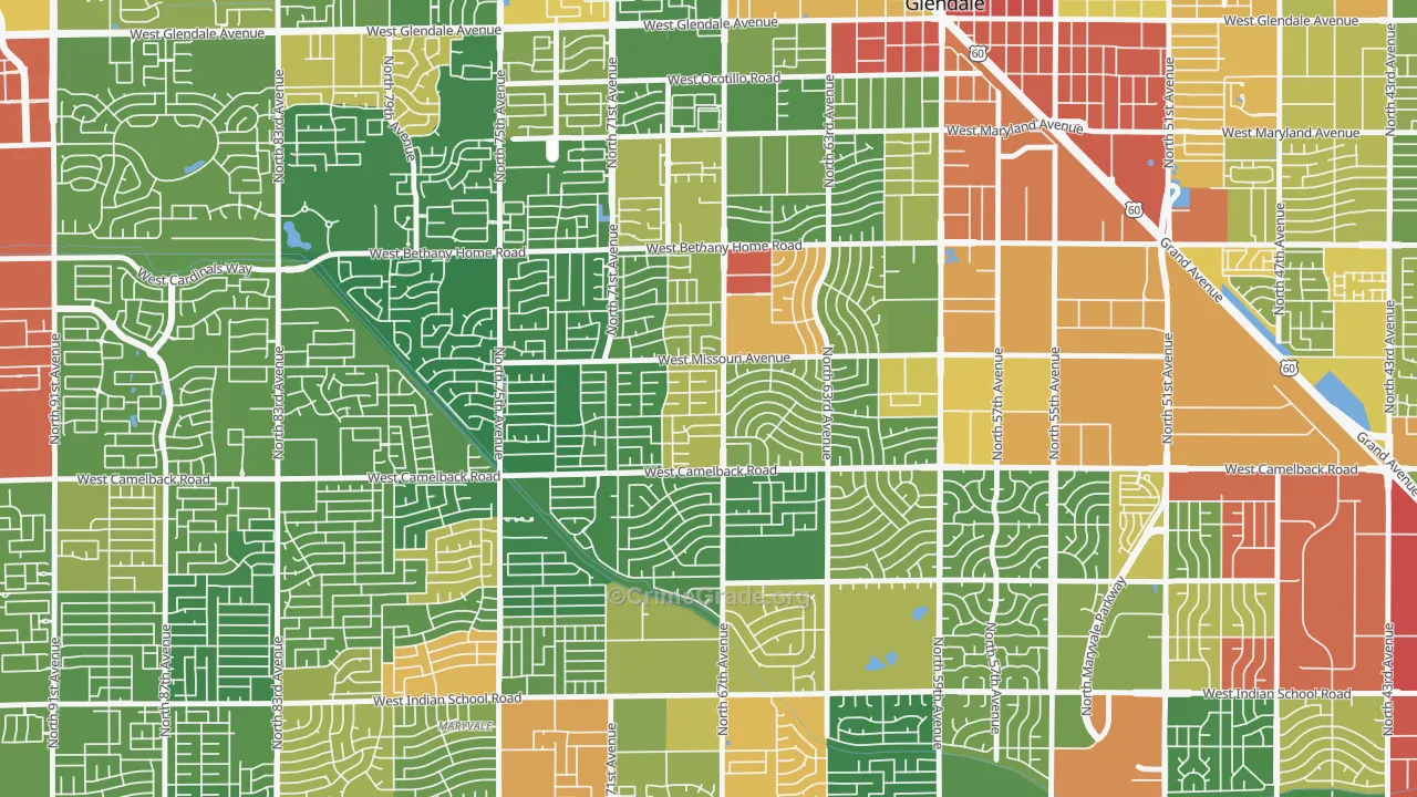 Ironwood Terrace, Glendale, AZ Map of Drug-Related Crime Rates